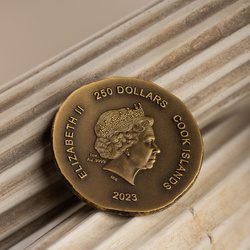 Cook Islands: Tortoise 1 uncja Złota 2023 Ultra High Relief Antiqued Coin