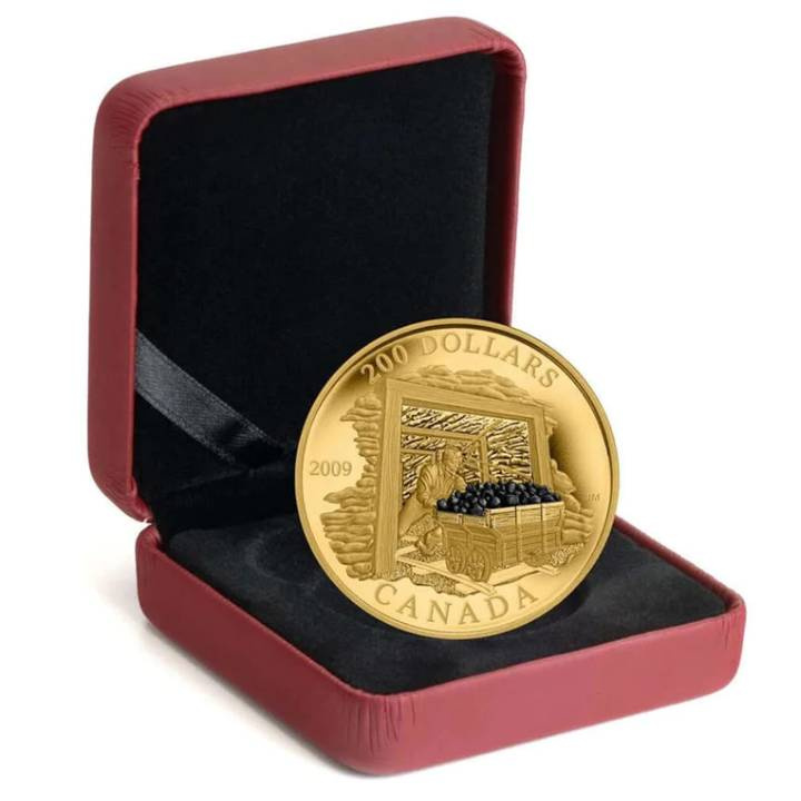 Canada: Coal Mining Trade kolorowany $200 Złoto 2009 Proof