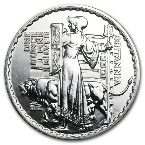 Britannia 1 uncja Srebra 2001