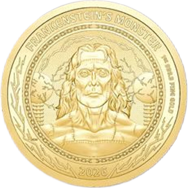 Moneda de oro Gothic Horror – Frankenstein 1 onza de oro 2026