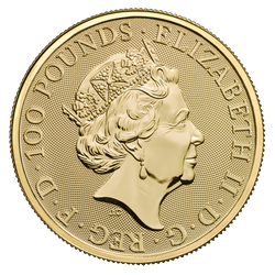 Bestias de la Reina: Unicornio de Escocia 1 oz Oro 2018