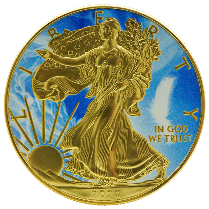American Eagle moneda de plata de 1 onza coloreada Años variados