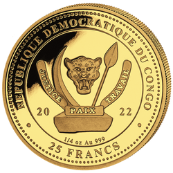 Zestaw 4 monet Congo: World‘s Wildlife - The Bear Złoto 2022 Proof