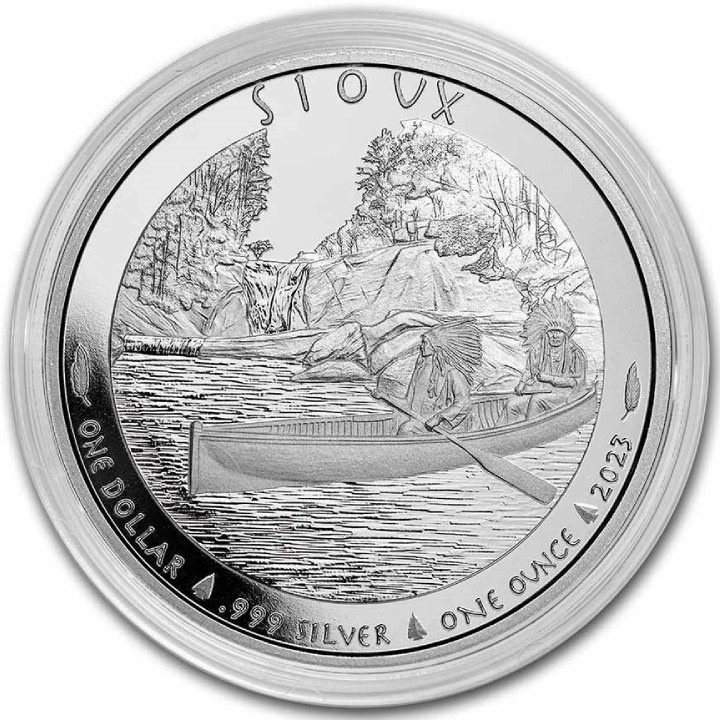 Sioux Indian Chief Canoe 1 oz Silber 2023