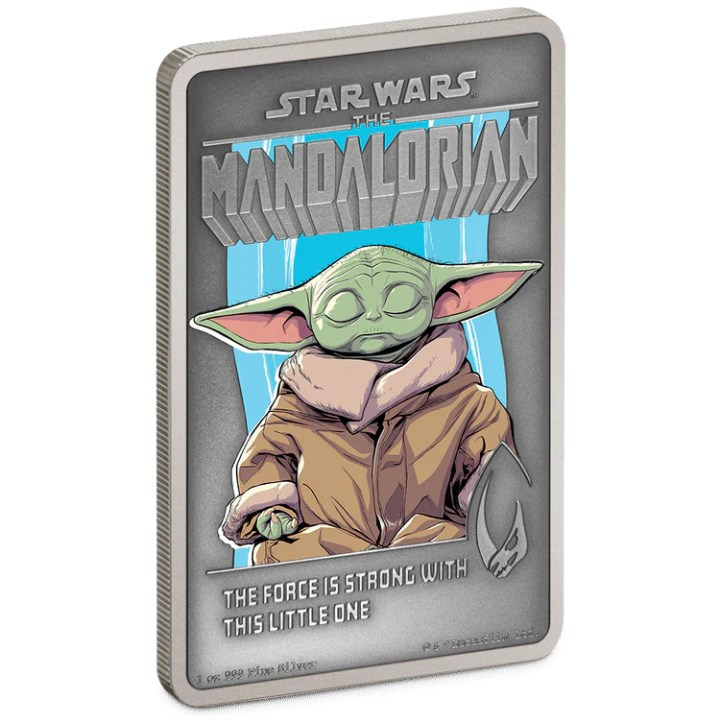 Niue: Star Wars The Mandalorian - Grogu coloured 1 oz Silver 2022 Antiqued Finish