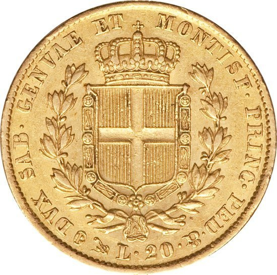Sardaigne, 20 lires Charles Albert Différentes années