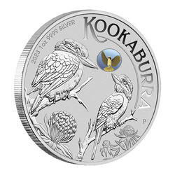 Kookaburra with Helmeted Honeyeater 1 oz Silver 2023 Privy Mark (Melbourne Money Expo Anda Special)