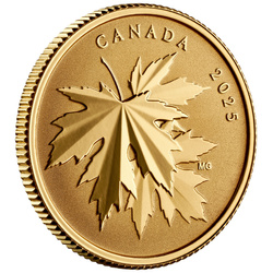 Kanadisches Ahornblatt "Gleaming Maple Leaf" $100 Gold 2025 Reverse Proof
