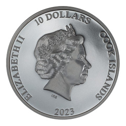 Islas Cook: Train - Steam Dream 2 oz Silver 2023 Black Proof High Relief