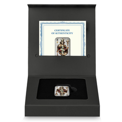Sztabka Asturmint: Poker Cards - King of Spades kolorowany 2 uncje Srebra 2024 Antique Finish