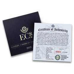 Montserrat: Emerald Isle of the Caribbean kolorowany 1 uncja Srebra 2019 Proof