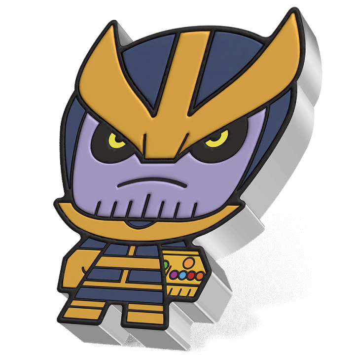 Niue: Marvel - Mega Chibi 'Thanos' coloured 2 oz Silver 2023 Proof Coin