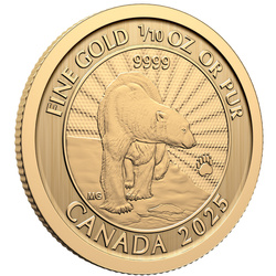 Canada: The Majestic Polar Bear 1/10 uncji Złota 2025