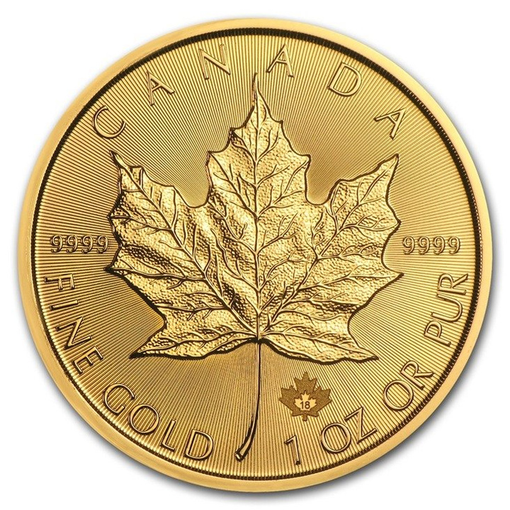 Hoja de Arce Canadiense 1 Onza Oro 2018