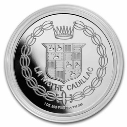 Cadillac “La Mothe Cadillac” Logo 1 oncia d'argento