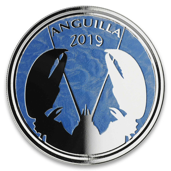 Anguila: Langosta coloreada 1 oz Plata 2019 Proof
