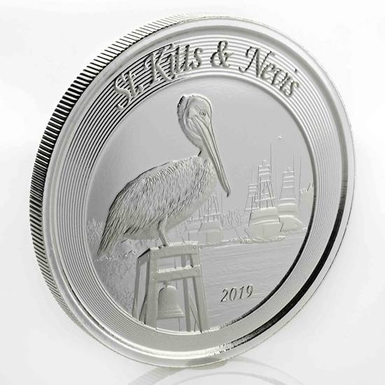 San Cristóbal y Nieves: Pelícano pardo 1 oz Plata 2019