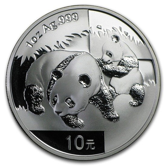 Chińska Panda 1 uncja Srebra 2008