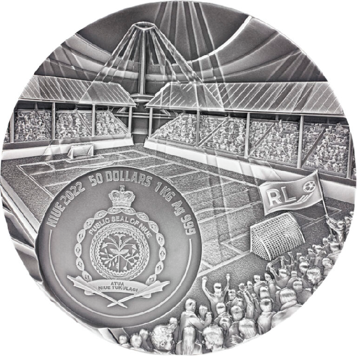 Niue Talent – Robert Lewandowski Cesta za snem 1 kg stříbra 2022 High Relief