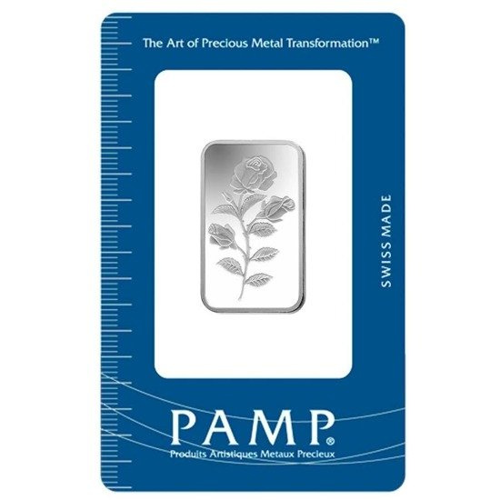 Lingotto d'argento Pamp Suisse Rosa da 10 grammi