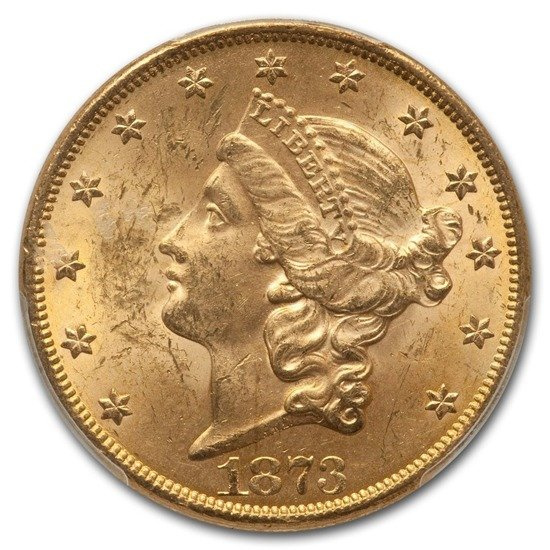 Liberty Double Eagle 20 Dollar 1873 Stan 2-