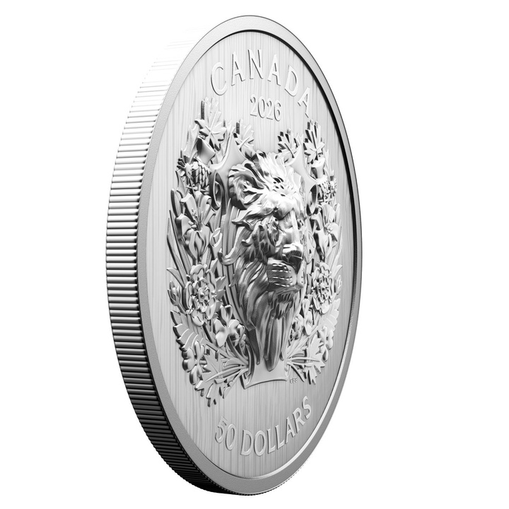Canada: Heraldic Lion $50 Srebro 2025 Proof High Relief