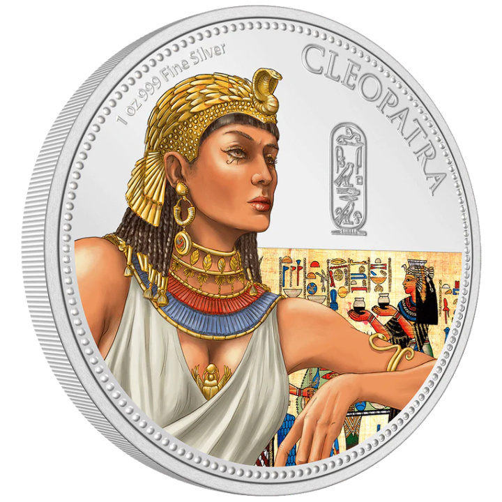 Niue: Women in History – Cleopatra kolorowana 1 uncja Srebra 2023 Proof