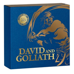 Ghána: Dávid és Góliát színes 2 uncia ezüst 2022 Magas domborzatú antikolt érme