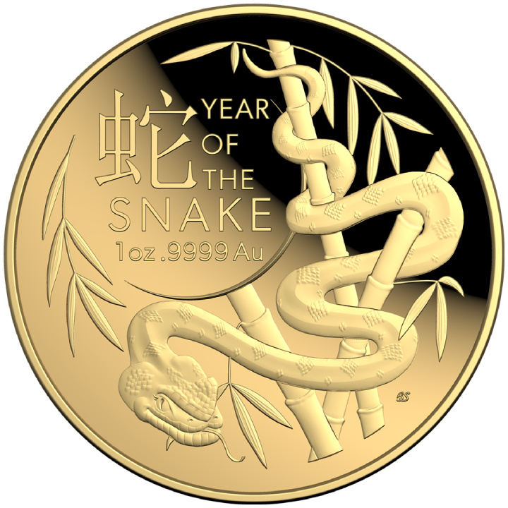 RAM: Lunar - Anno del Serpente 1 oncia d'oro 2025 Proof Domed Coin