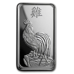Lingot d'argent de 10 grammes série Lunar Année du Coq