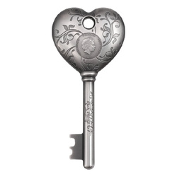 Cook Islands: Key to my Heart 1 oz Silver 2022 Ultra High Relief Antiqued Coin