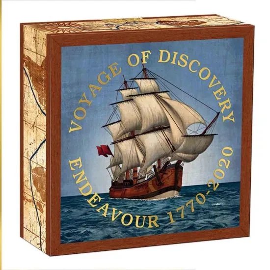Voyage of Discovery Endeavour 1770-2020 1 unce stříbra 2020 Proof