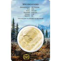 Pièce d'or Germania Mint : Megafauna - Cerf géant 1 once d'or 2026