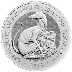 The Royal Tudor Beasts: The Greyhound of Richmond 10 oz Silver 2025