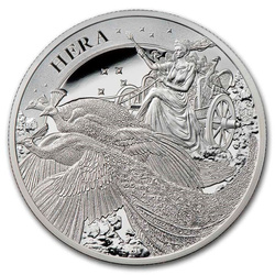 St Helena: Goddess - Hera and the Peacock 1 oz Silver 2022 Proof