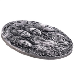 Cameroun : L'époque rebelle - Capoeira colorée 2 onces d'argent 2023 Pièce vieillie