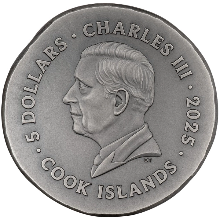  Cook Islands: Leon 1 oz Plata 2025 Antiqued Coin