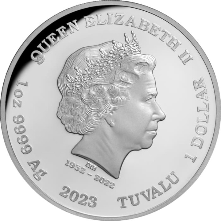 Tuvalu: Aurora Borealis colored 1 oz Silver 2023 Proof