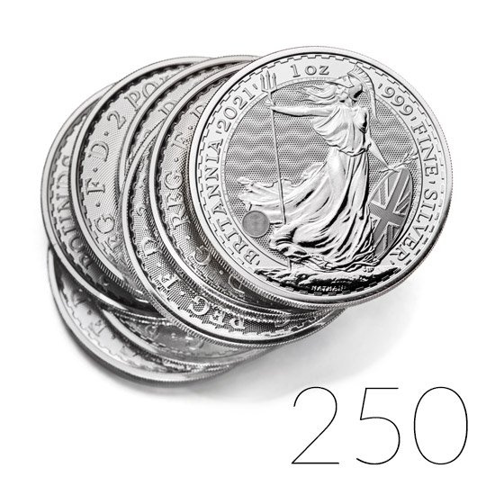Britannia 1 oz Silber 2021 PAKET 250 Stück