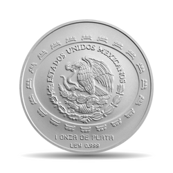 1997 Mexico 1 oz Silver 5 Disco de la muerte