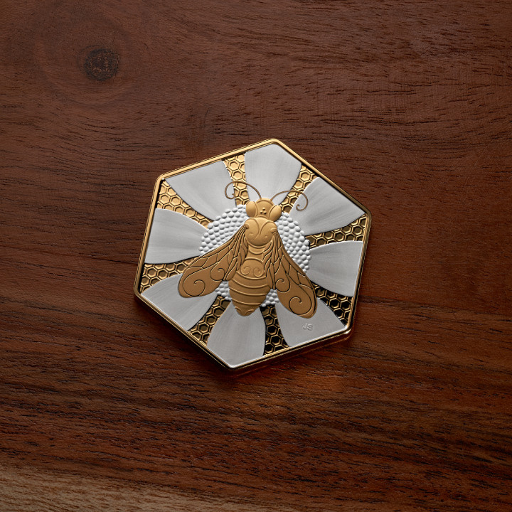 Canada: Nature's Delight, The Honey Bee placcato in oro $20 Argento 2025 Reverse Proof