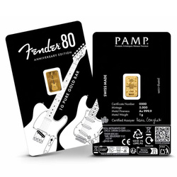 Pamp Gold Bar: Fender 80th Anniversary 1 gram Gold 2026