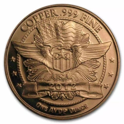 Medaglia Panda 1 oz rame AVDP