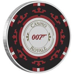 Tuvalu: James Bond - Casino Royale „Kaszinó zseton” színes 1 uncia ezüst 2023 (érme kártyában)