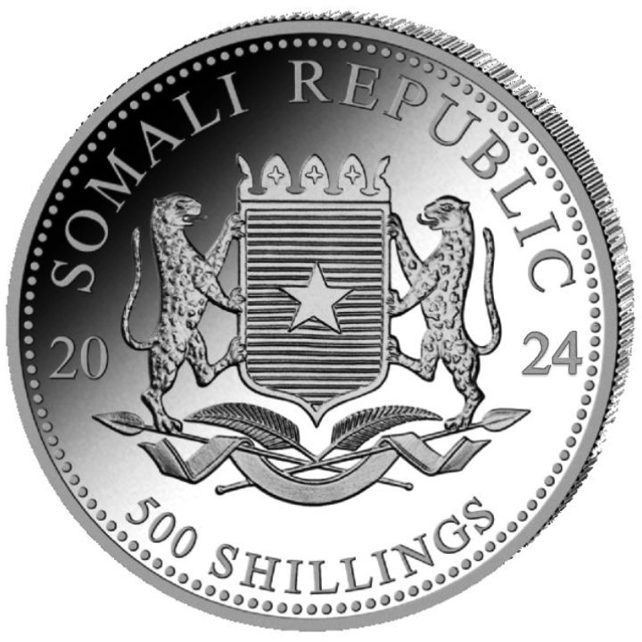 African Wildlife: Somalia Elephant 5 oz Silver 2024