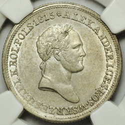 Regno di Polonia/Russia Nicola I, 2 złote 1830 FH NGC MS62