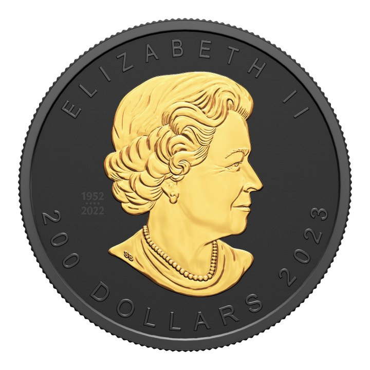 Kanadyjski Liść Klonowy - Super Incuse 2 uncje Złota 2023 Black Rhodium Proof