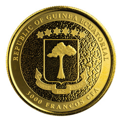 Rovníková Guinea: Žirafa 1 unce zlata 2021 Proof