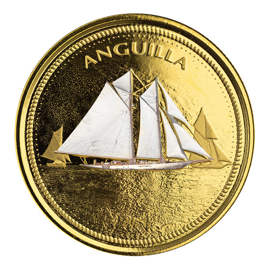 Anguilla: Regata velica colorata 1 oncia d'oro 2021