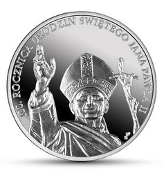 100. výročí narození svatého Jana Pavla II. 10 PLN 1 unce stříbra 2020
